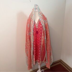 Bonanza Satrangi 3PC Coral & Teal Printed Suit Size 14